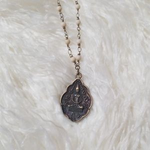 Buddha Pendant and Glass Bead Artisanal Handmade